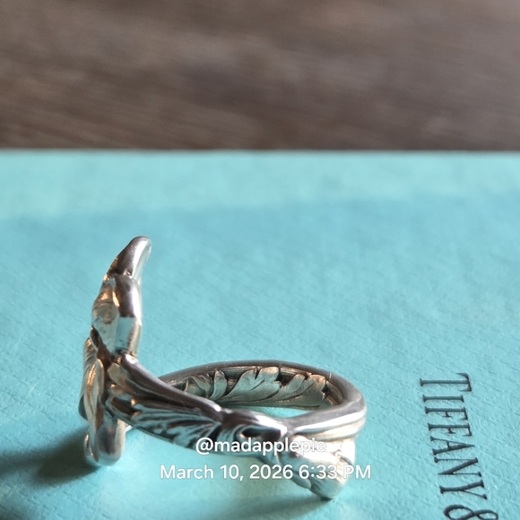 1885 Tiffany & Co. Violet Spoon Ring In Sterling Sulver Luxury Flower #68 - Picture 15 of 15